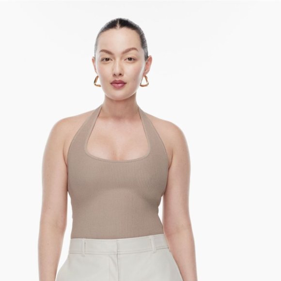 Aritzia Sculpt Knit Backless Halter Top - Flambeau Red - Picture 4 of 5